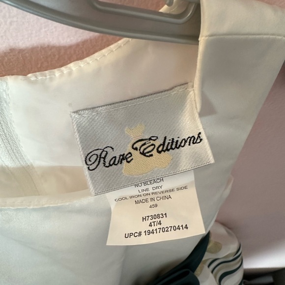 Rare Editions White and Green Formal Kids Dress - Picture 5 of 5